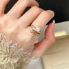 Natural Freshwater Pearl Loop Ring, Pearl Fashion Multi-layer Zircon Minimalist Gift Ring