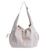 Solid Nylon Totes Bag Versatile Large Capacity Overlarge Drawsting Bag Light Weight Casual Women's Commutting