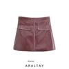 Araltay New Arrival Fashion Style Women's Fashion All-Match Casual Minimalist Glossy Faux Leather Skirt 1253171