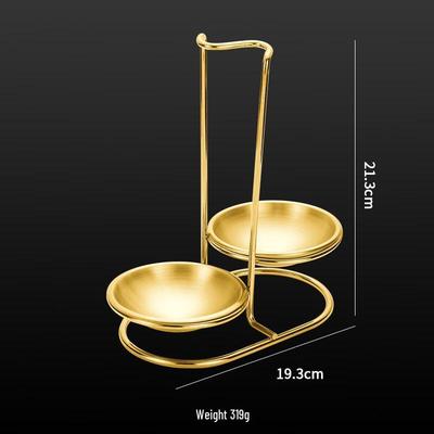 Golden Stainless Steel Double Compartment Spoon Rest