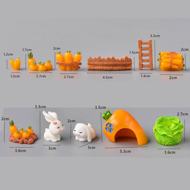 

4 - 20 шт. Мини-фигурки кроликов, светящиеся в темноте, украшение, сказочные кролики, миниатюрные фигурки, животные, садовые украшения, домашний декор своими руками
