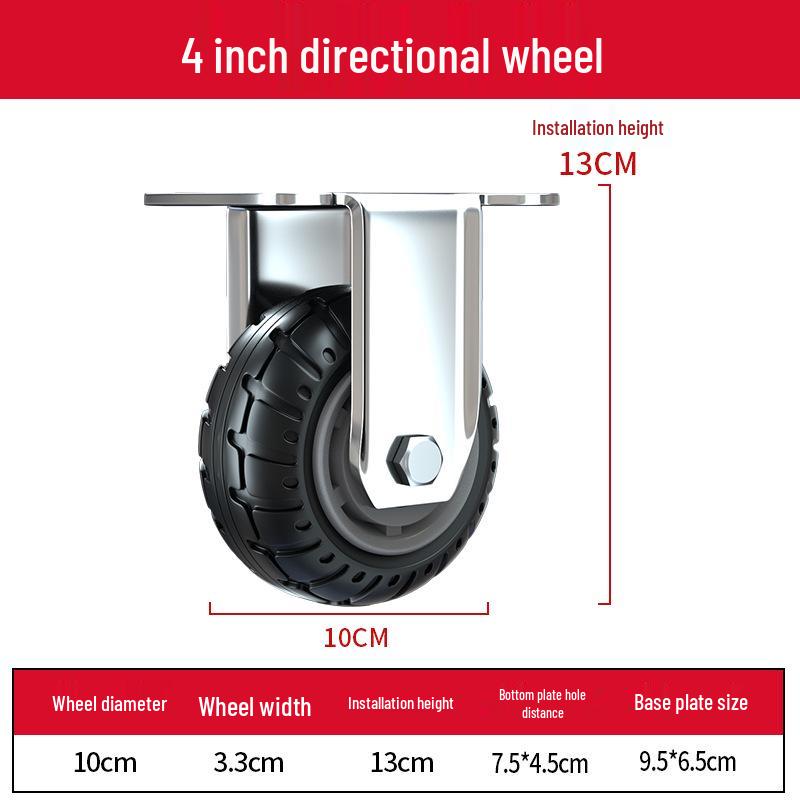 3-Inch Heavy Duty Swivel Wheel Hand Truck with Brake and Silent Rubber Casters