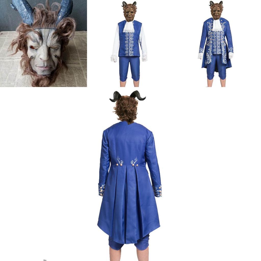 Exquisite Beauty And The Beast Costume Adult Cosplay Prince Adam Clothes Set For Halloween Parties