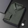 New Men'S Business Casual Long Sleeved Shirt Solid Color Polo Shirt Fashionable Breathable Comfortable Versatile Top