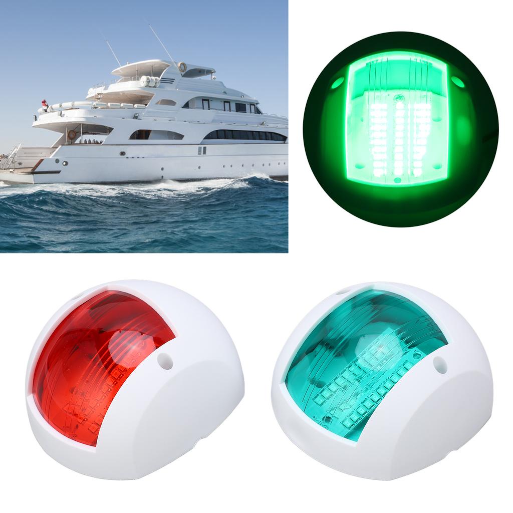 2 Stück Marineboot Yacht Signal Leuchte LED Navigations Buglampe Rot Grün Schiff Bordlicht für Segeln 12V‑24V 3W