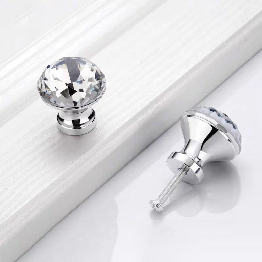 Hardware Fittings Transparent Diamond Handle Decoration Single Hole Furniture Knob Light Plastic Handle Cabinet Handle Cupboard