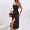 2025 Bohemian Dress Sexy Suspender Split Polka Dot Dress