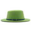Autumn and winter new British men's top hat, flat-top woolen hat, European and American jazz hat, big-brimmed women's hat