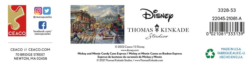 Puzzle Ceaco Thomas Kinkade Disney Holiday Candy Cane Express, 1000 de piese - - - - -