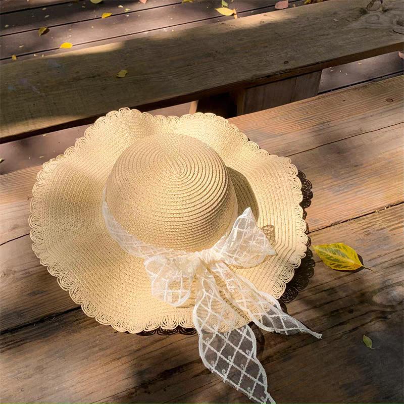 Summer Internet celebrity straw hat collection girls summer seaside vacation sweet raffia weaving sun hat