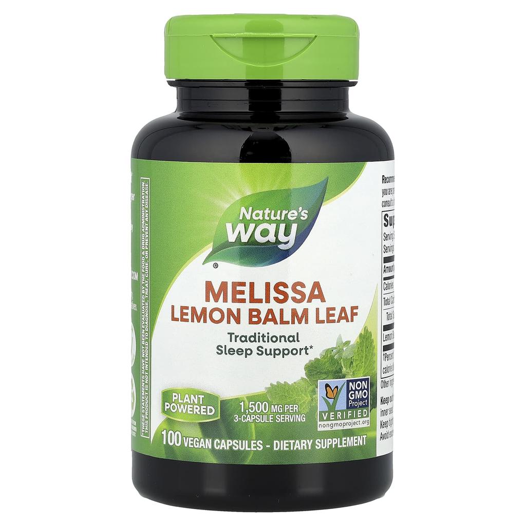Nature'S Way, Melissa Lemon Balm Leaf, 1,500Mg, 100 Vegan Capsules (500Mg per Capsule)