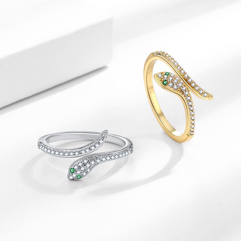 Women's Luxury Copper Zirconia Inlaid Adjustable Serpent Ring