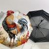 1pc Autumnal Rooster with Berries and Leaves Umbrella with Plastic Handle,Suitable for All Seasons Home Travel Outdoor UmbrellaDD1519
