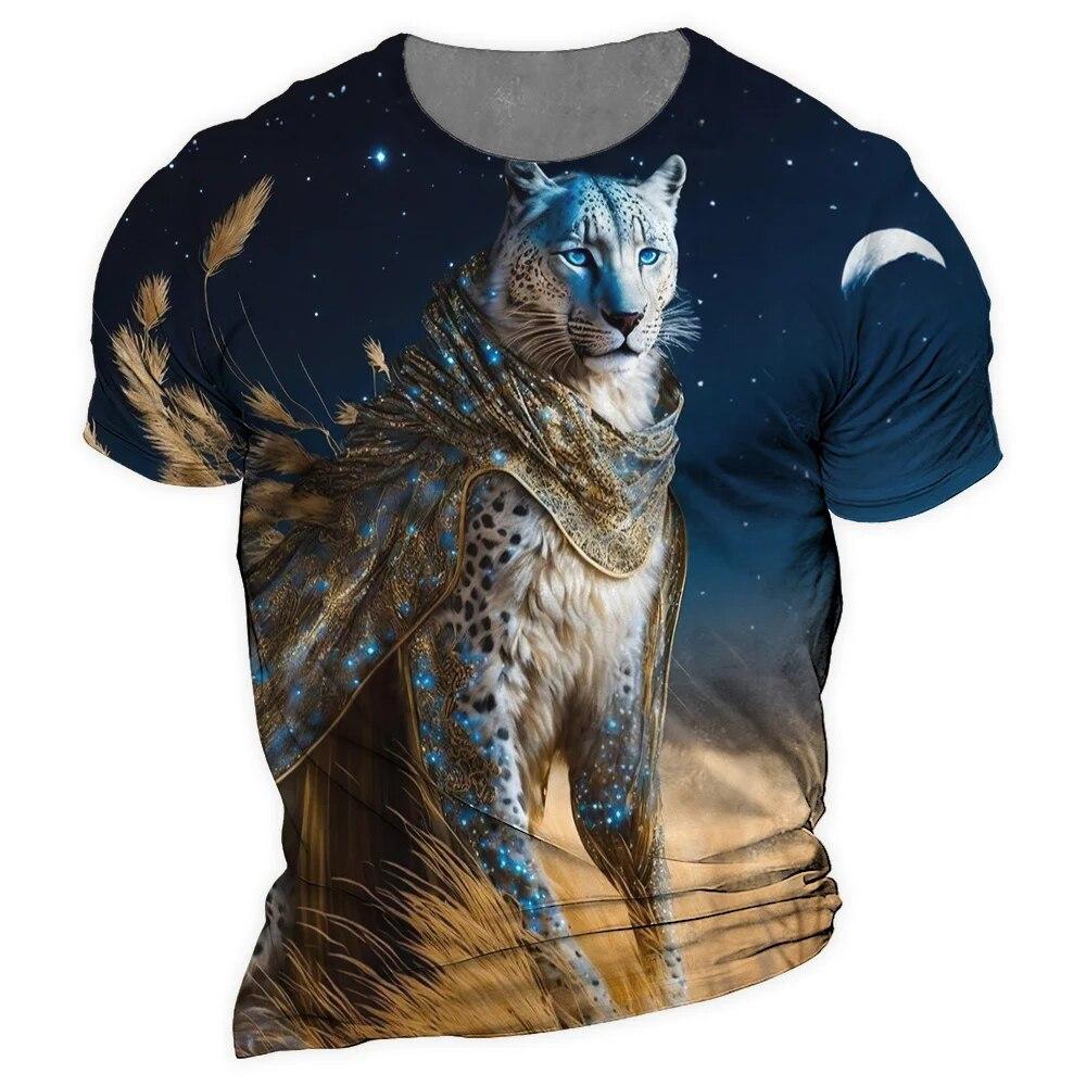 Sommer Animal Print T-Shirt Dragon Tiger Beast 3D Print T-Shirts Personalisierte Loose Top Herren Schnelltrocknende Kurzarmkleidung