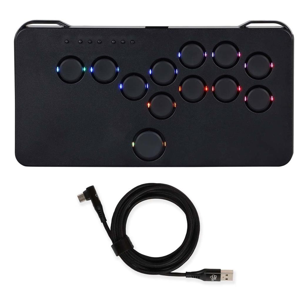JunkFood Custom Arcades SnackBox MICRO LITE Arcade Controller Compatible with Nintendo Steam Deck Japanese (Leverless) PC, Switch, Android, (MG-SBMLT)