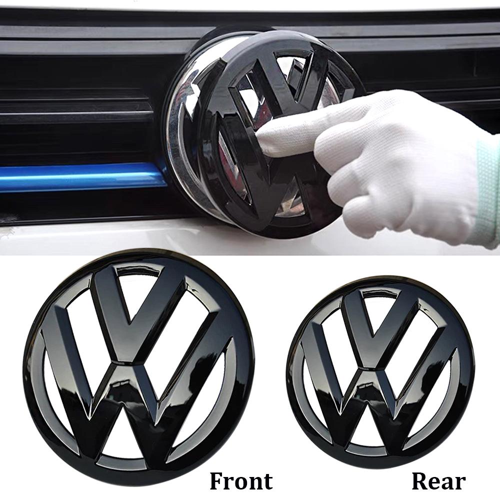 for Volkswagen VW Golf 6 7 7.5 8 MK6 MK7 MK8 2pcs ABS Car Front Grill Emblem Rear Trunk Badge Logo Sticker Emblem