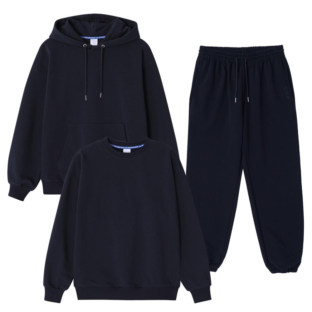 Ohp Oversized Heavy Sweatshirt + Hoodie + Jogger Pants Set 5 Colors