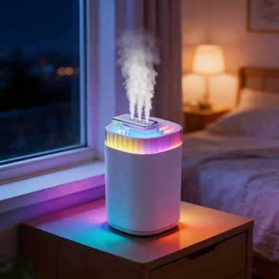 Humidificador de Niebla Fría con Llenado Superior para Dormitorio 3L Gran Capacidad Humidificador de Aire Silencioso con Luz Nocturna para Guardería de Bebé Plantas Interiores