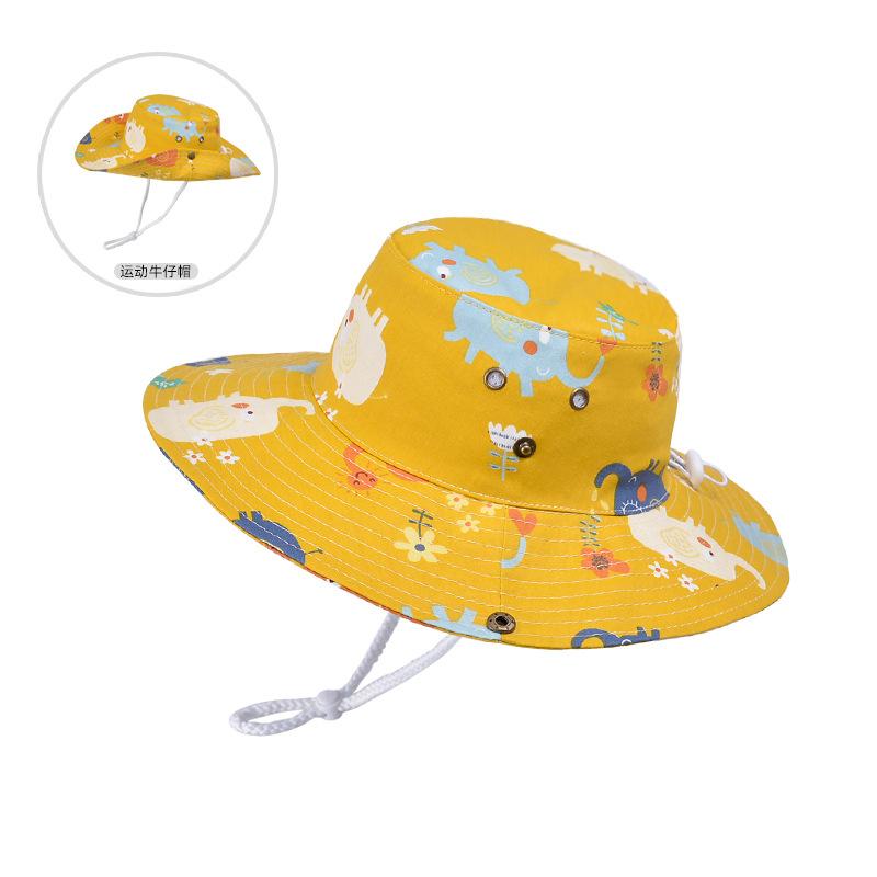 1014 Children's Hat Cartoon Cute Basin Hat Boy and Girl Baby Summer Outdoor Sunscreen Sunshade Bucket Hat
