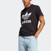 Adidas Originals Trefoil Logo Print Crew Neck Short Sleeve T-Shirt Women Tops Black IB7421