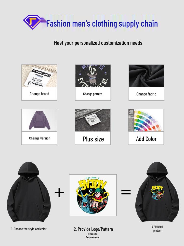 Men's 420g Winter Stand Collar Heavyweight Hoodie, Half Zip, Long Sleeve Casual Sportswear.