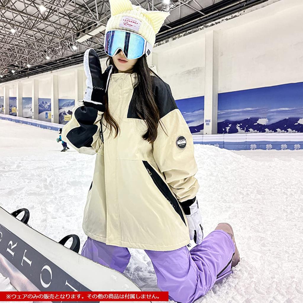 R U R Snowboarding Top and Bottom Ski Snowboarding Water Cold Heat Playing In the Snow Size Casual Outer Jacket [Cos U] Women's Wear, Set, Wear,