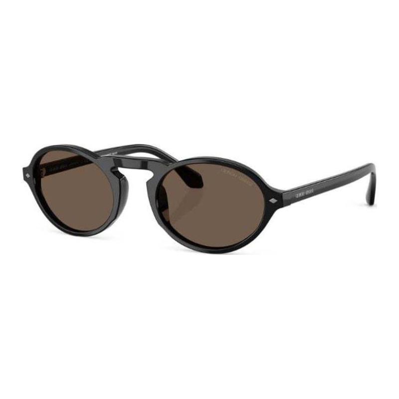 Armani GIORGIO George Letter Print Acetate Acetate Oval Sunglasses Men s Black