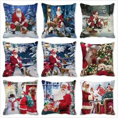 Christmas Themed Pillowcases Car Accessories Office Santa Claus Living Room Sofa Home Pillowcases
