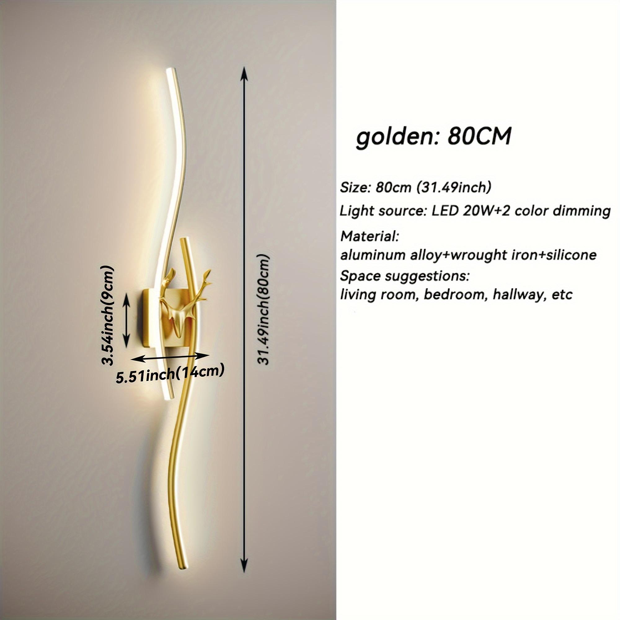 

Светодиодный креативный роскошный настенный светильник с длинной полосой для гостиной, ТВ, фоновая настенная сетка, минималистичный, современный, прикроватный светильник для спальни, лестницы золотой