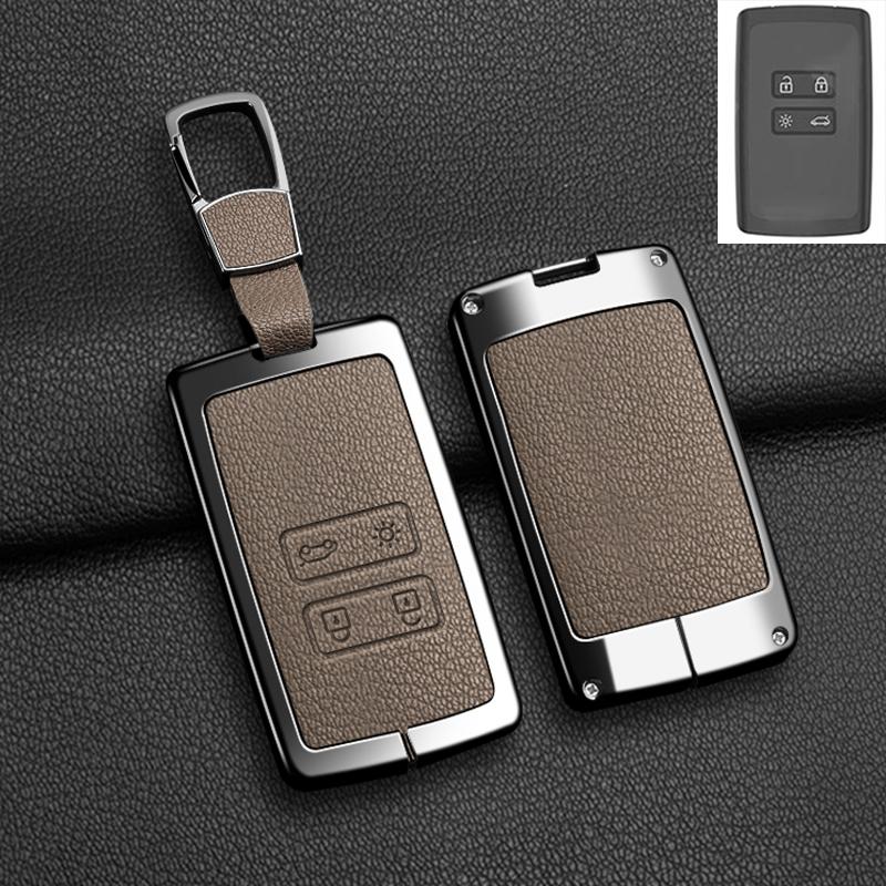 

Alloy Leather Car Key Cover Case For Renault Koleos Kadjar Captur Megane Talisman Espace Clio Zoe Scenic 4 Arkana Dacia Sander