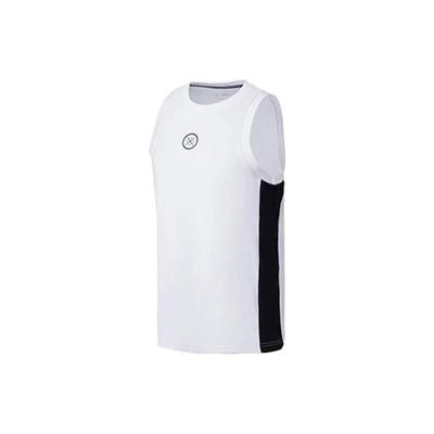 Wade Series Contrast Mini Logo Print Basketball Vest Men Tops White AAYS041-6