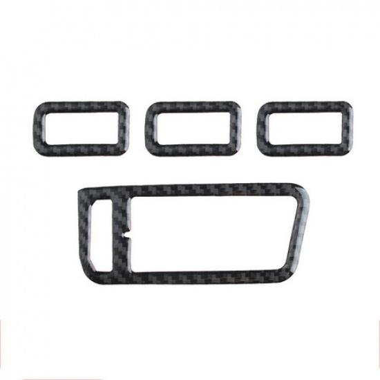 Bright Carbon Fiber Car Inner Door Window Button Frame Cover For Golf 7 14-19