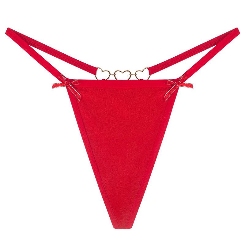 Thong female sexy hollow hot small chain pure cotton crotch breathable low waist women's underwear