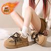 CRLAYDK Winter Warm Suede Platform Shoes Leopard Fashion Fur Lining Snow Fleece Loafers Slip On Sneakers Outdoor Booties