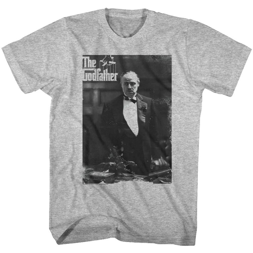 The Godfather Movie Logo Don Vito Black & Gray Boxed Photo Men s T Shirt XL