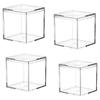 Square Cube 4pcs Clear Acrylic Storage Boxes Organizer Containers