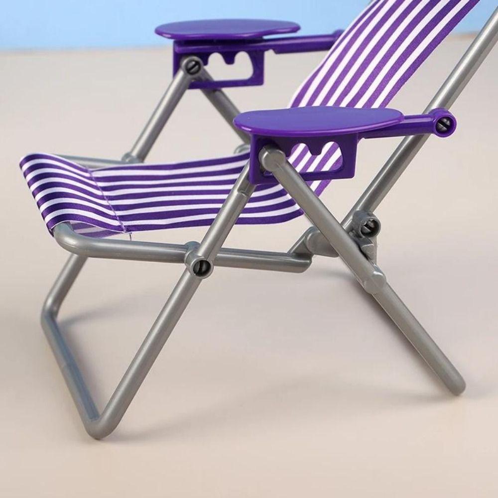 Mini Foldable Beach Chair Model 4 Colors Casual Reclining Chair  Outdoor Dollhouse