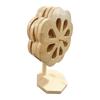 Decorative Windmill Shape Bamboos Trivet with Stand Heatproof Pot Pan Pad For Dining Table Kitchen Essential