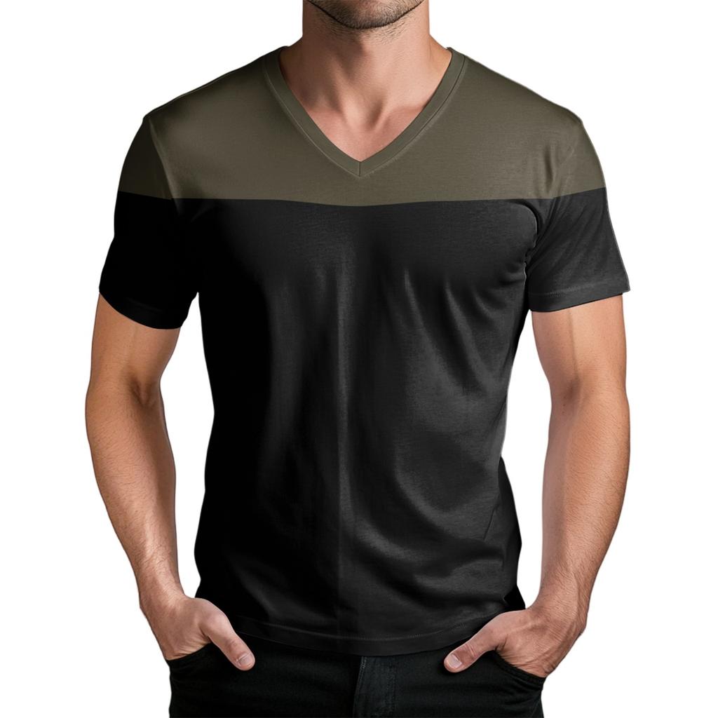Men's Fashion Printed V-Neck Short Sleeve T-Shirt