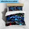 3PCS Robot Invasion Alert 3pcs Bedding,Including 3PCS Duvet Cover And 2pcs Pillowcases Perfect for Christmas,Ideal for Bedroom, Dormitory