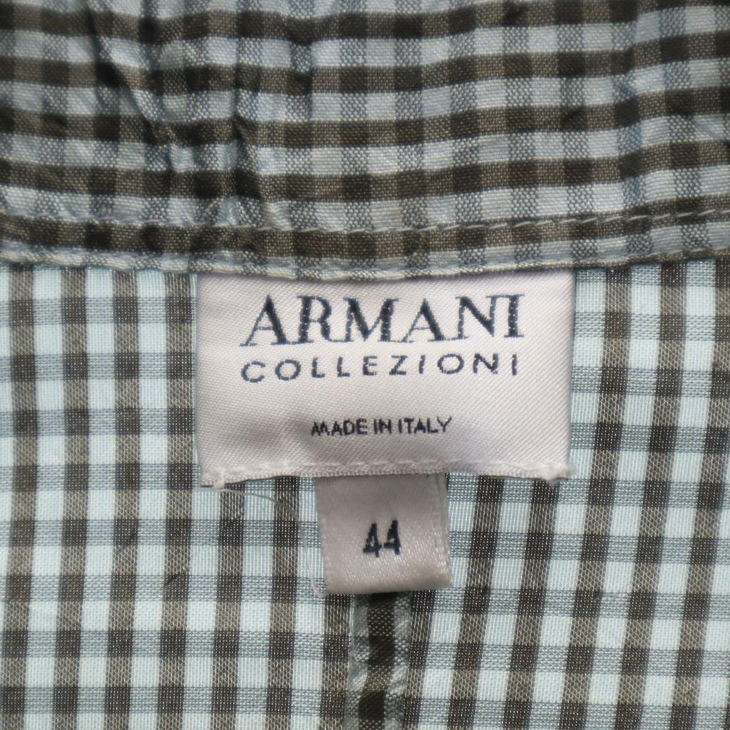 ARMANI COLLEZIONI made in Italy Check Pattern Long sleeve shirt 44 Brown Men's Used