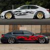 2pcs Fashion Car Stickers Flames Flaming Auto Body Sticker Stripe Car Door Decals Waterproof Decor Covers Protector Accessories