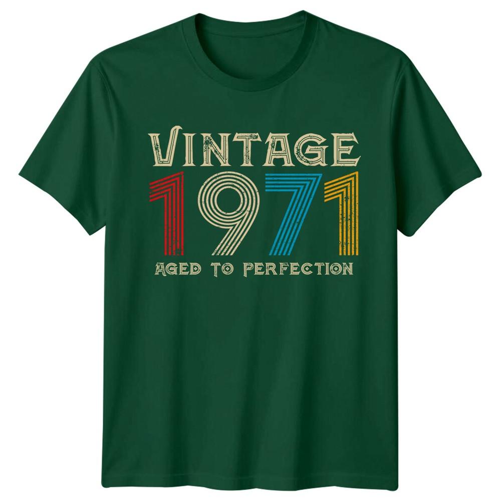 Vintage 1971 Unisexs TShirt Aged To Perfection 55th Birthday Gift S