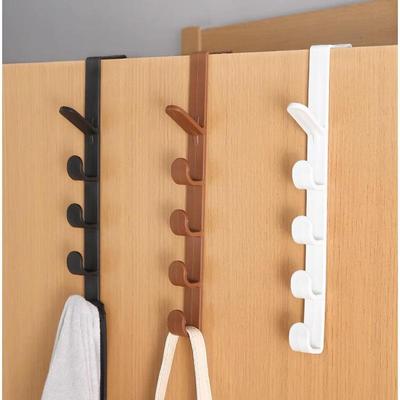 1pc Bedroom Door Hanger Clothes Hanging Rack Over The Door Plastic Home Storage Organization Hooks, Purse Holder For Bags Rails