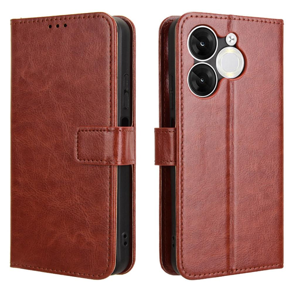 For itel A80 4G A671LC Case Crazy Horse Texture PU Leather Phone Wallet Cover A