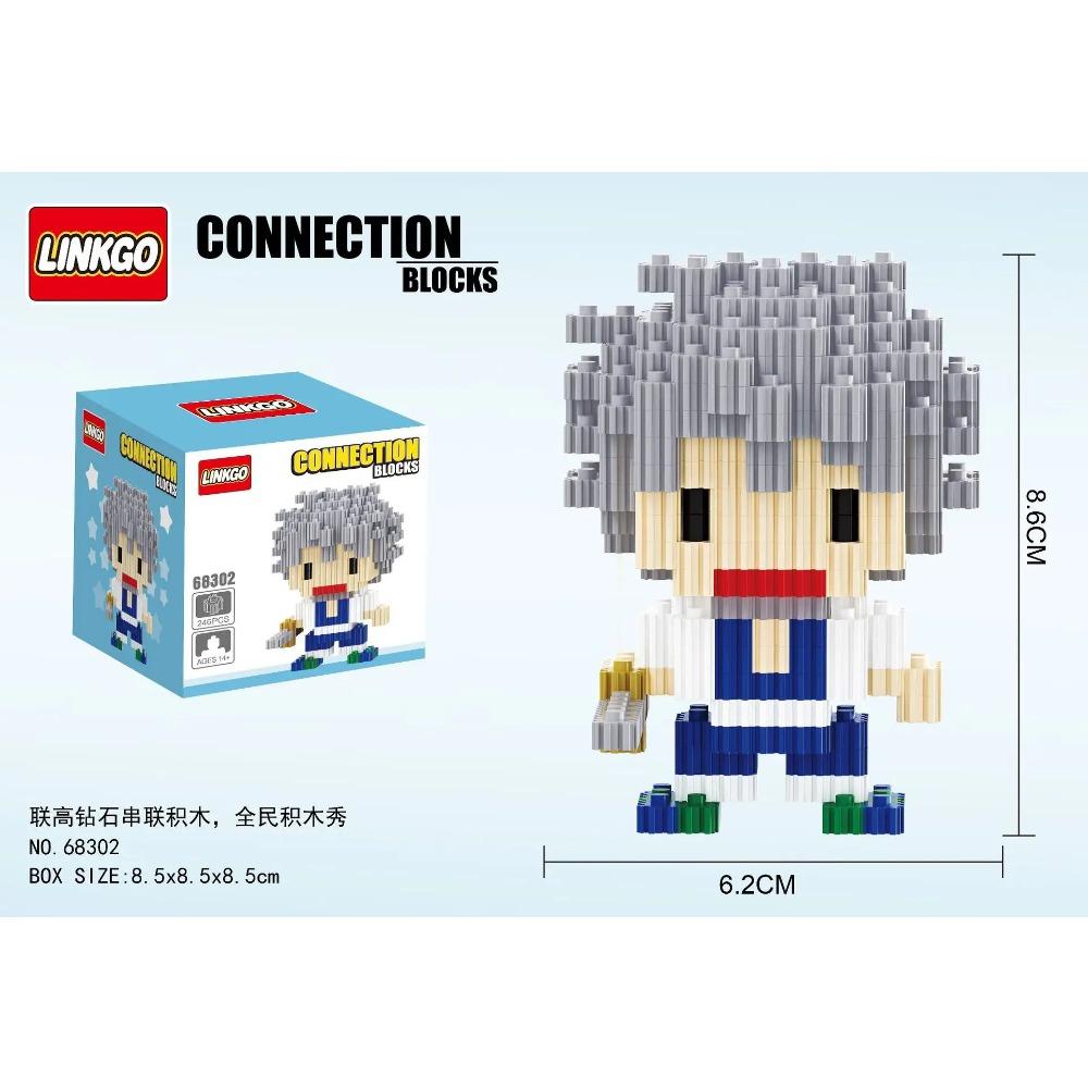 Linkgo Anime Connection Stavebnice Goku Luffy Demon Slayer Nezuko Stitch Pikachu Sasuke 3D Model Mini Cihlová Figurka Hračky