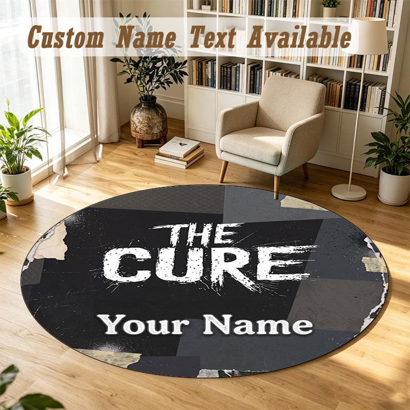 Round Rug Custom NameThe Cure Pattern Non Slip Carpet Home Floor Decor