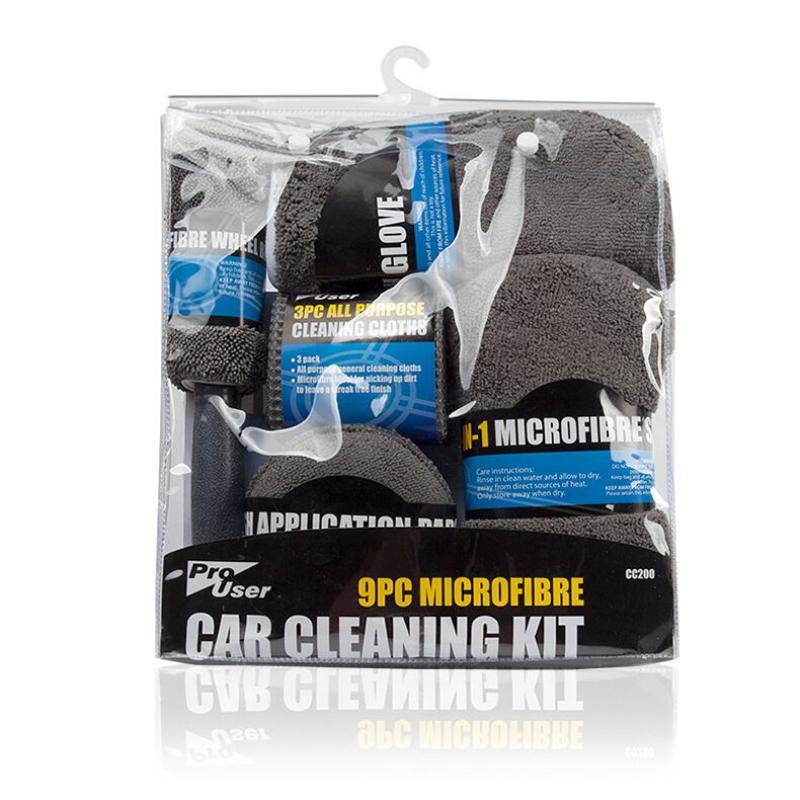 9PCS Car Wash Cleaning Kit Car Wash Sponge Fibre Towel Laundry Glove Care Maintenance Pad Car Body Detailing Cleaning Tools