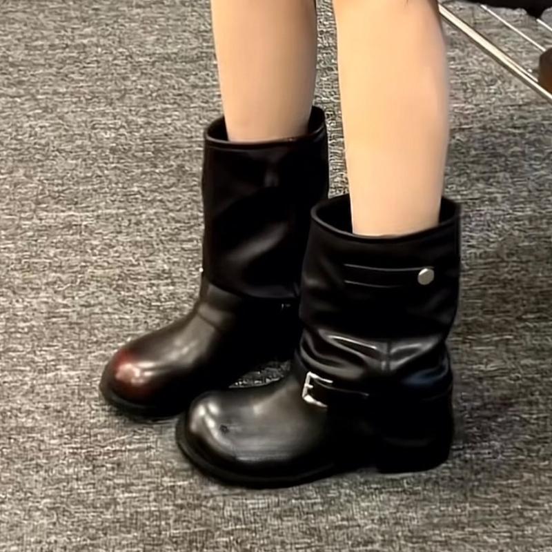 Fashion Designer Women Chelsea Boots Flats Fashion Winter Shoes Goth Dress Ankle Boots Woman 2025 New Casual Motorcycle Botas De Mujer