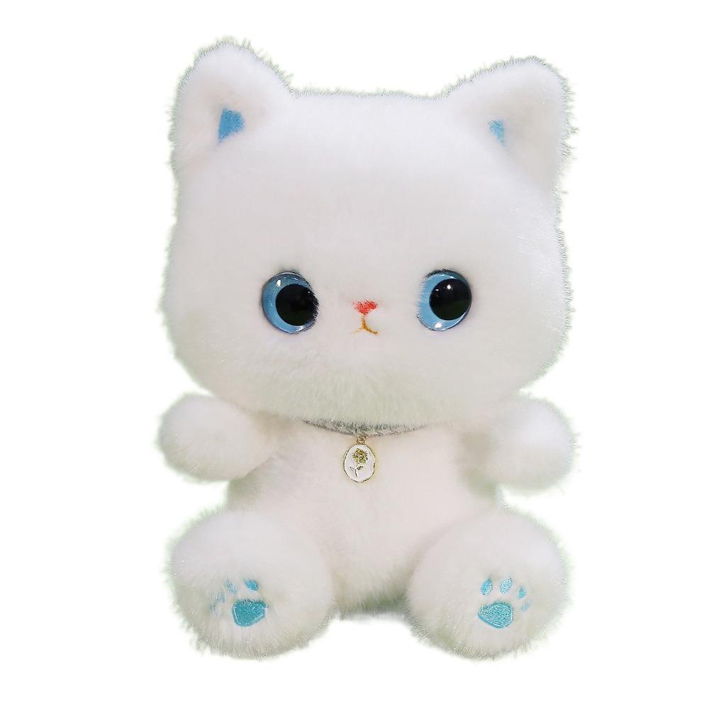 Stuffed Animals Black Cat Plush Toy Furry Cat Table Doll Siamese Cat Doll  Birthday Gifts